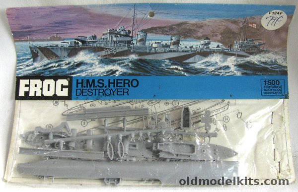 Frog 1/500 HMS Hero H-99 Destroyer - Bagged, F124F plastic model kit